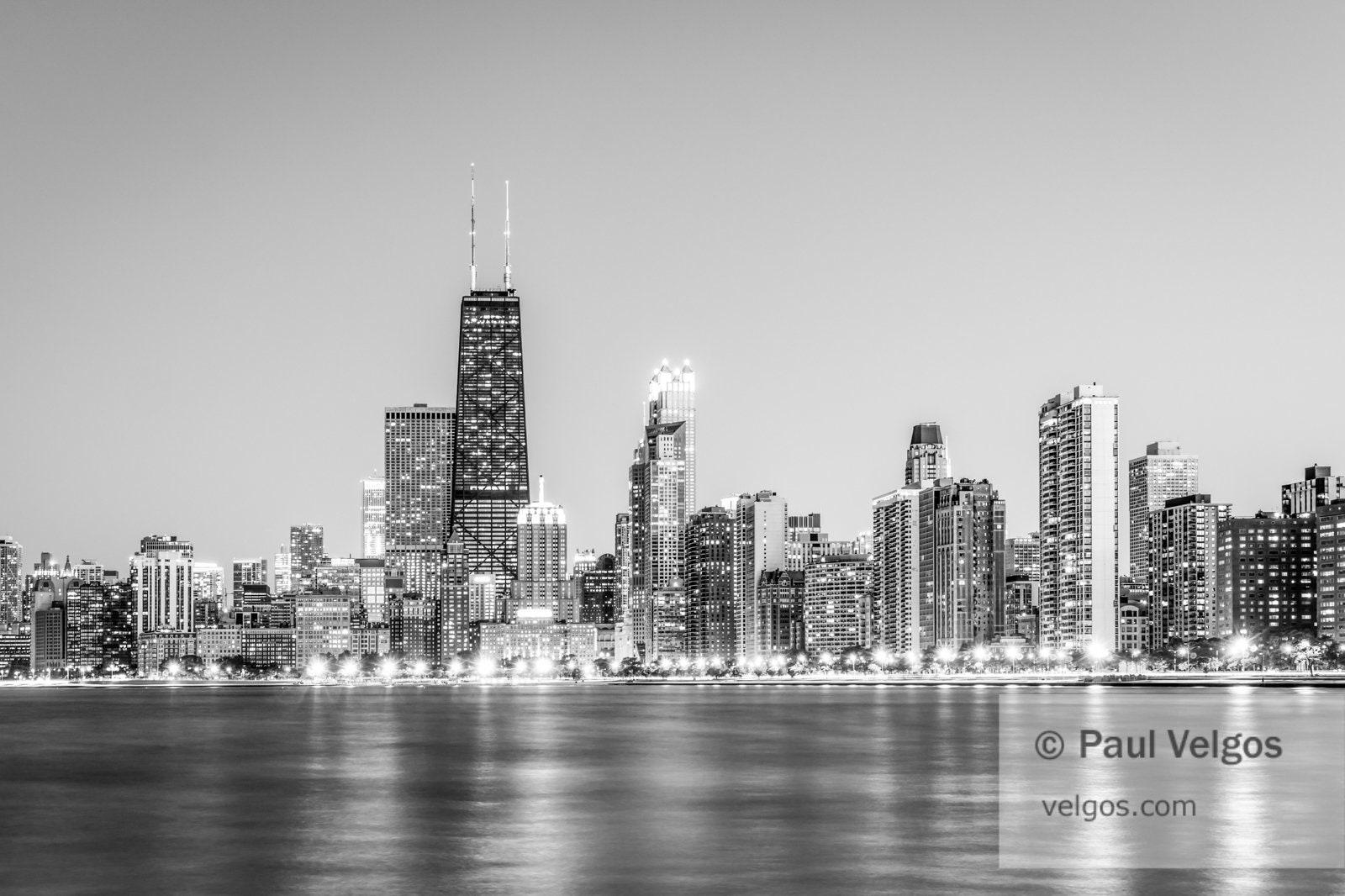 絵画 アートポスター テイムソン作 スカイライン シカゴ Chicago Skyline Poster: Chicago Skyline Canvas, City at Night