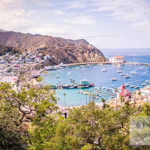 Catalina Island Print: Catalina Harbor Art, Avalon Bay Poster, Catalina Casino Art, California Canvas Wall Art, Catalina Island Gift,