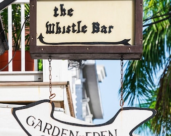 Bull and Whistle Bar Print: Key West Wall Art, Garden of Eden Sign, Key West Gift, Florida Keys Poster, Key West Home Decor, Florida Canvas