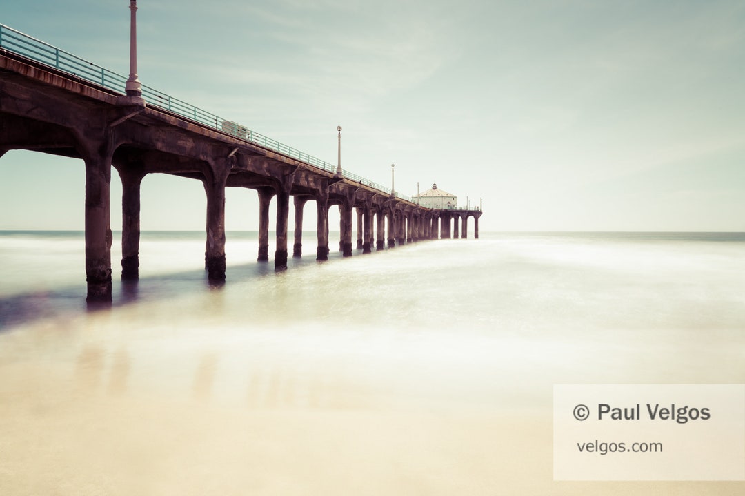 Manhattan Beach Pier Print Manhattan Beach Art, Los Angeles Beach Pier Poster, Manhattan Beach