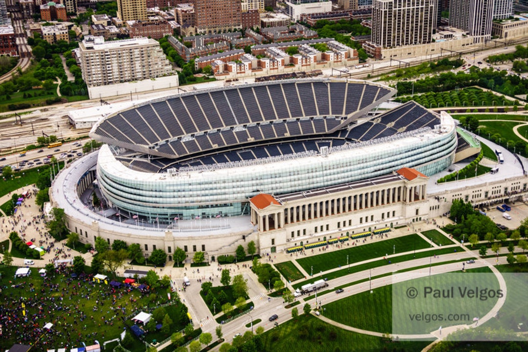 Soldier Field Print Chicago Aerial Photo, Soldier Field Poster