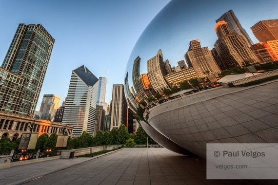 Chicago Bean Skyline Home Decor Wall Art Oversized Photography Prints Of Cloud Gate In Canvas Metal Or Wood Living Room Wall Decor
