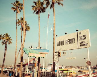 Newport Beach Art: Balboa Island Ferry, Newport Beach Canvas, Balboa Peninsula Art, Newport Beach Poster, Orange County CA, California Print
