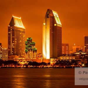San Diego Print: San Diego Skyline Wall Art, San Diego Cityscape Poster, Downtown San Diego Poster, San Diego Skyline Canvas Artwork