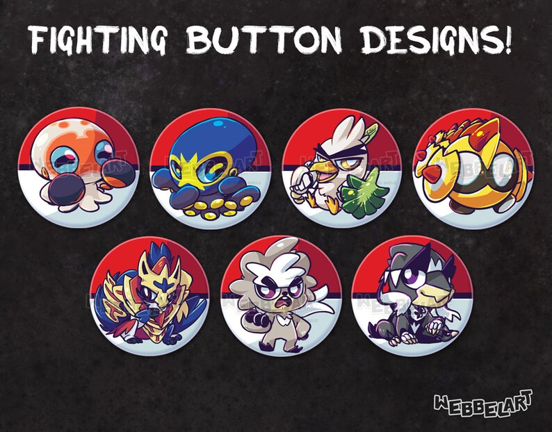 Pokemon Gen 8 Badge Fighting Types Clobbopus Grapploct Etsy