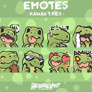 TREX EMOTES Set (8) | Zucken | Zwietracht | YouTube | | Niedliche Chibi Dinosaurier Emoji Emote Pack