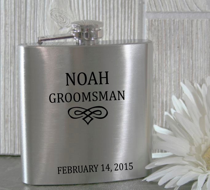 Wedding Flasks for Groomsmen Personalized 6oz Wedding Flasks Etsy