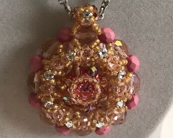 Pink and Yellow Kaleidoscope Necklace