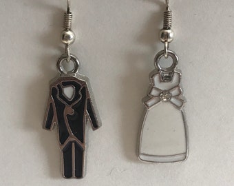 Bride and Groom Earrings