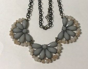 Cream and Grey Necklace