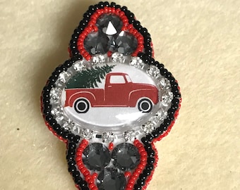 Red Truck Brooch