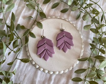Lavender Feather Earrings