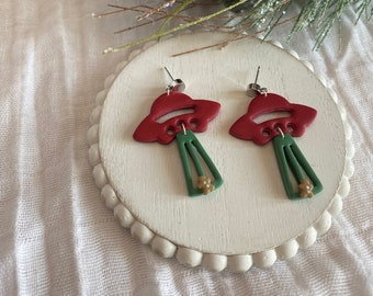 Christmas Alien Earrings