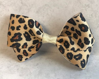 Leopard Print Hair Bow