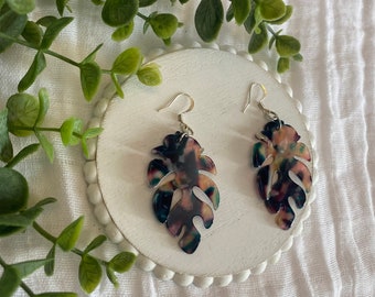 Monstera Leaf Earrings