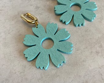 Wooden Flower Earrings