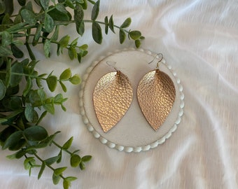 Leather Leaf Earrings