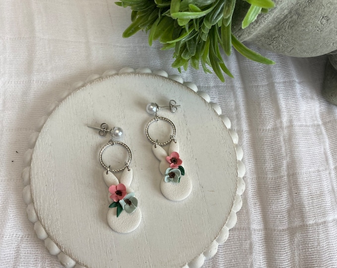 Featured listing image: Floral Bunny Earrings