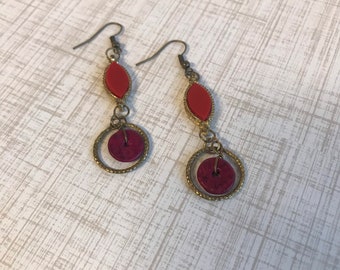 Red Wood Earrings
