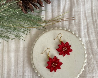 Poinsettia Earrings