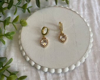 Crystal Heart Earrings