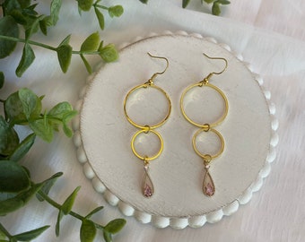 Pink Crystal Earrings