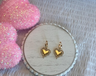 Heart Huggie Earrings