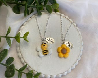 Bee and Flower Friendship Necklace