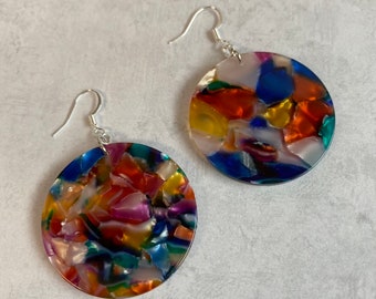 Rainbow Resin Earrings
