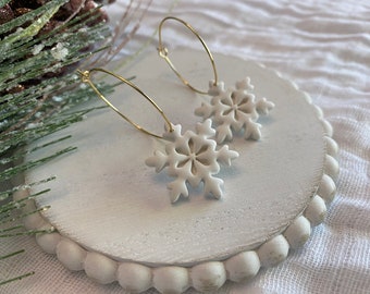 Snowflake Hoop Earrings