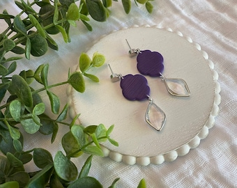 Purple Crystal Earrings