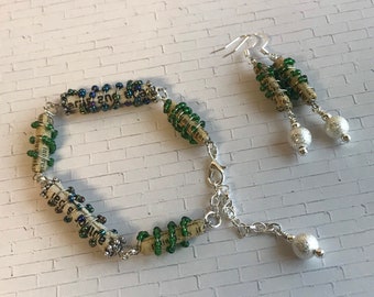 Book Bracelet and Earrings Set