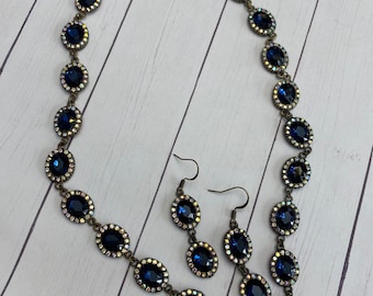 Navy Blue Rhinestone Jewelry