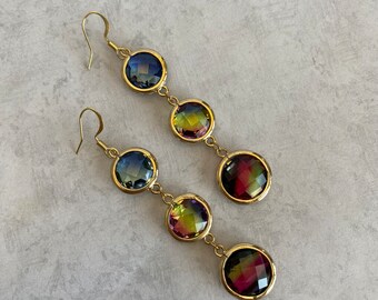 Rainbow Crystal Earrings