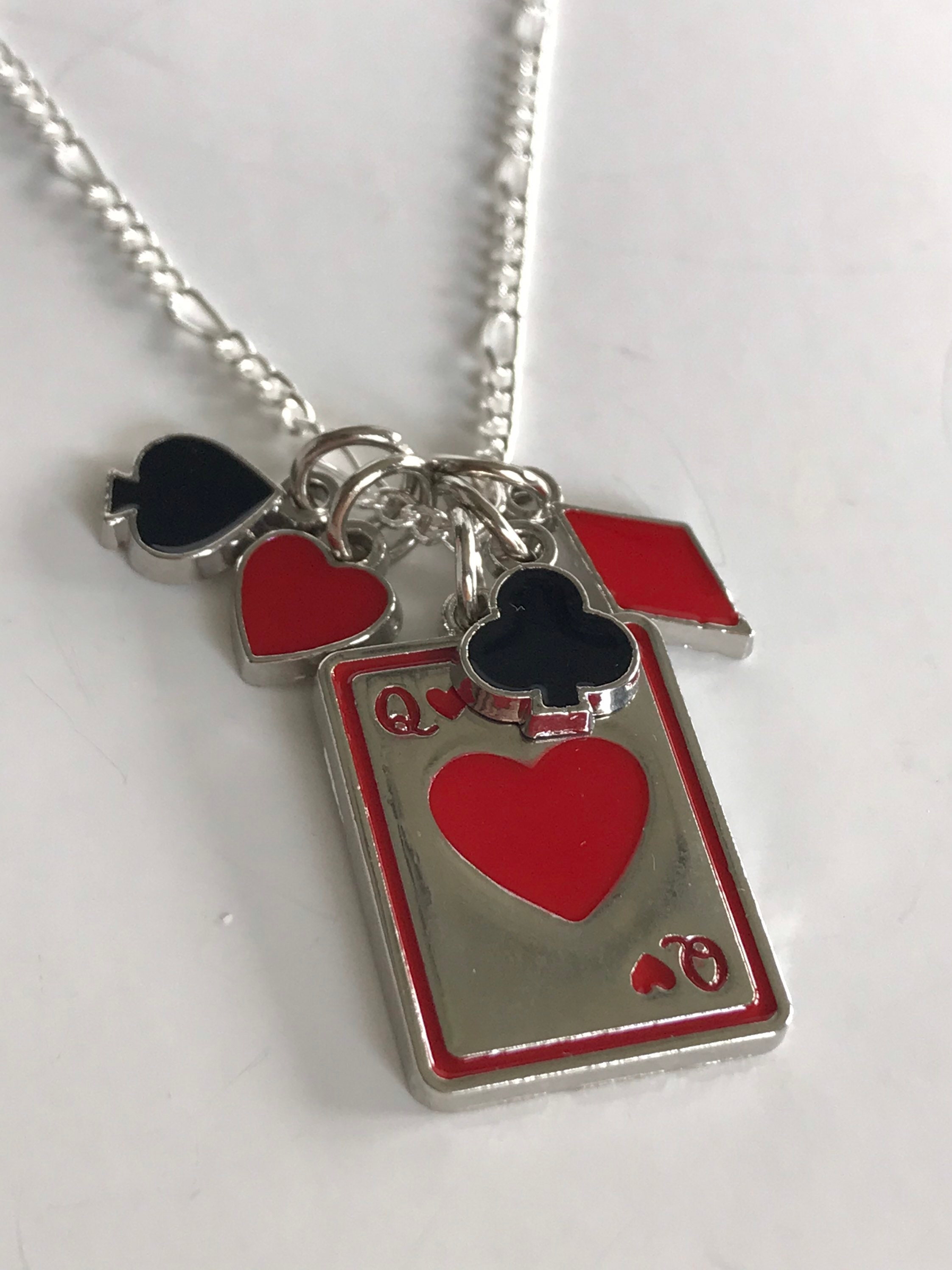  IDOXE Queen of Hearts Necklace 925 Sterling Silver Chain  January Birthstone Red Heart Toy Princess Halloween Accessories Jewelry  Valentine's Gift for Her (Red January): Clothing, Shoes & Jewelry
