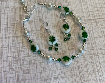 Shamrock Bracelet and Earring Set