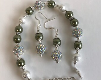 Bridesmaid Bracelet and Earring Set