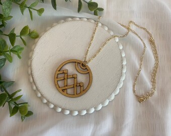 Wooden Mountain Necklace