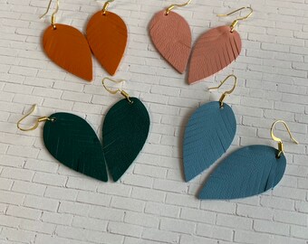 Leaf Leather Earrings