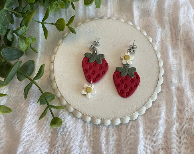 Featured listing image: Strawberry Blossom Earrings