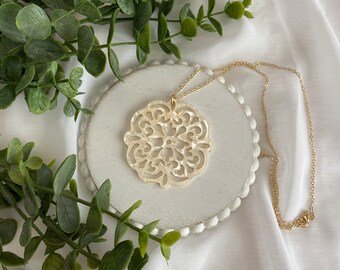 White Filigree Necklace