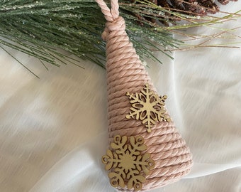 Tree Ornament w/ Wooden Snowflakes