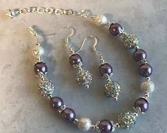 Bridesmaid Bracelet and Earring Set