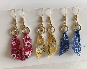 Bandanna Western Earrings