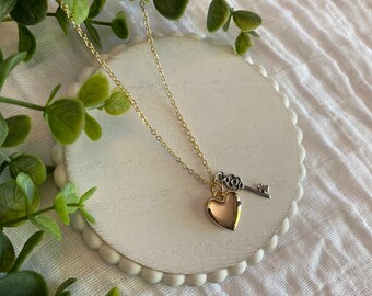 Heart and Key Necklace