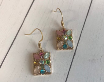 Flower Rhinestone Earrings