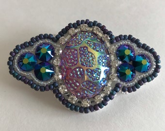Purple and Green Brooch