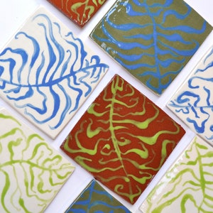 Handpainted and Handmade Mediterranean Tiles: Posidonia (Artisan & Sustainably sourced, suitable for kitchen splashback)