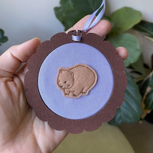 Little Wombat - Felt Embroidery Art Hoop