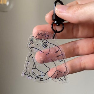 Krötenkönigin Schlüsselanhänger - Niedlicher Acryl Holographischer Schlüsselring